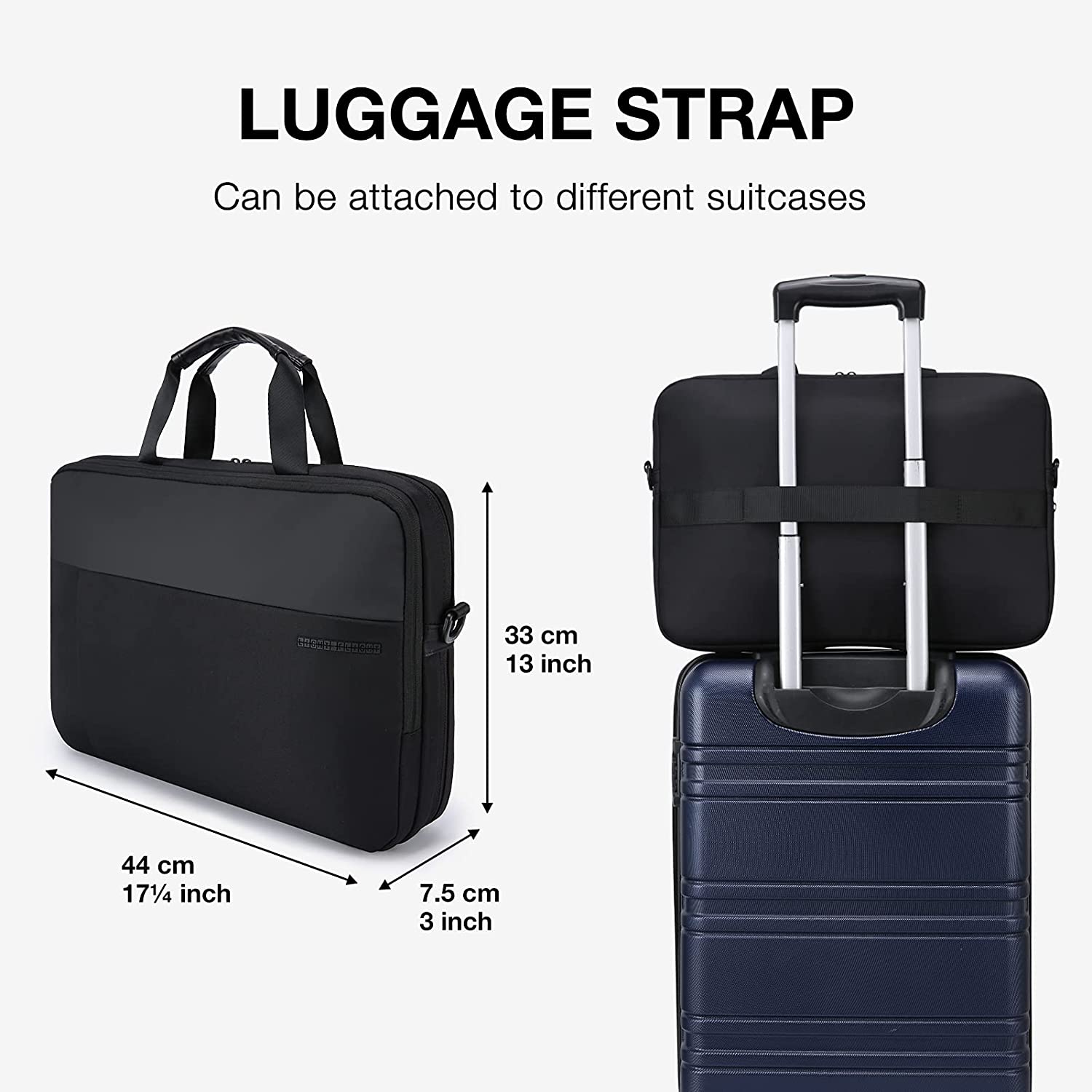 LIGHT FLIGHT 17.3 Inch Laptop Bag, Expandable Briefcase for Men Women,Slim Laptop Case for Computer,Travel Business Bag,Black - Image 6
